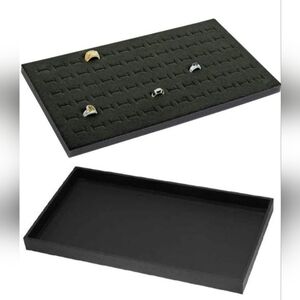 2 Ring Jewelry Display Stackable Trays With 72 Foam Ring Insert Liners